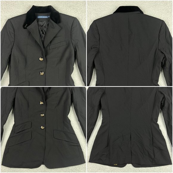 Ralph Lauren Blazer Womens 6 Black SAMPLE Jacket Sport Coat Fox Hunt Riding Work - Picture 8 of 10